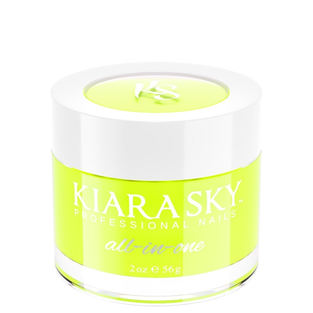 Kiara Sky Neon Yellow All-In-One Nail Powder